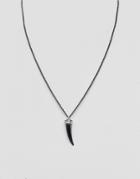 Asos Necklace With Tusk Pendant In Black - Black