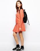 Bzr Wool Skirt In Orange - Tiger Lilly Orange