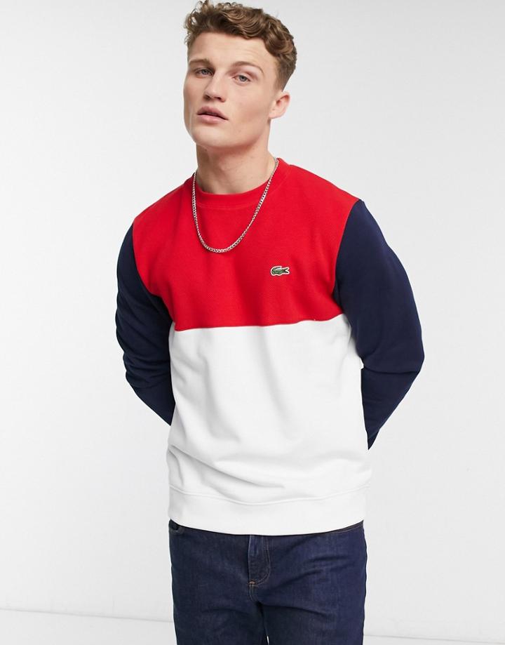 Lacoste Color Block Crew Neck Sweatshirt-multi