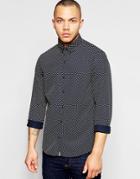 Dickens And Browne Poplin Paisley Print Shirt - Tan
