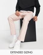 Asos Design Slim Chinos With Elasticated Waist In Pink