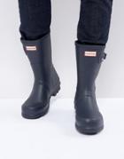 Hunter Original Short Wellies In Blue-black