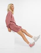 Asos Design Oversized Sweat Dress In Rose-pink