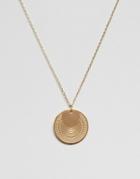 Pieces Disc Pendant Necklace - Gold