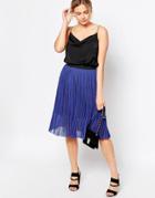 New Look Pleated Midi Skirt - Blue