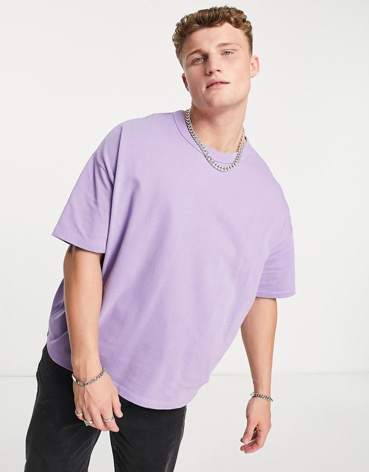 Asos Design Organic Blend Oversized Heavyweight T-shirt In Purple