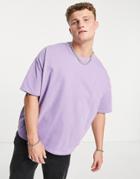 Asos Design Organic Blend Oversized Heavyweight T-shirt In Purple