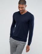 Esprit V-neck Casmere Mix Sweater - Navy