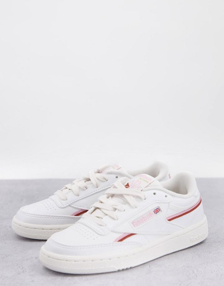 Reebok Club C 85 Sneakers In Chalk And Pink-white
