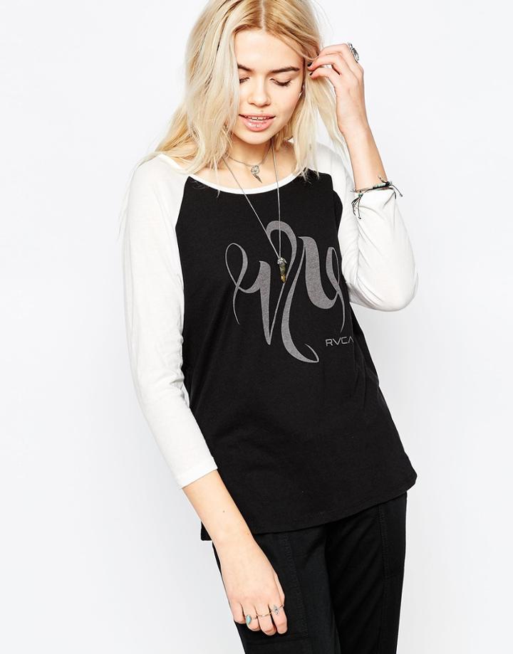 Rvca Logo Baseball Top - Athletic