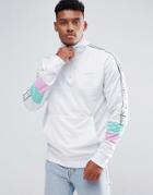 Illusive London Muscle Track Jacket In White With Half Zip - White