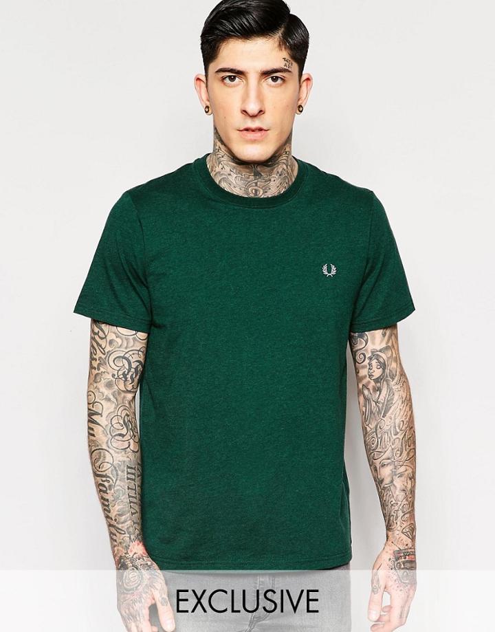 Fred Perry T-shirt With Laurel Logo Exclusive - Ivy Green Marl