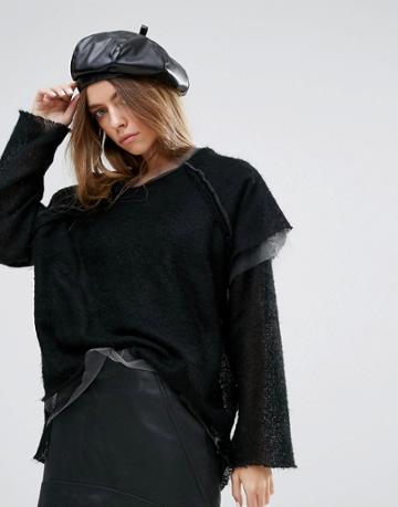 Seint Pu Beret In Black - Black