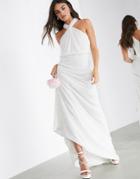 Asos Edition Carmelo Sequin Halter Wedding Dress-white