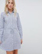 Jdy Striped Belted Shirt Dress - Multi