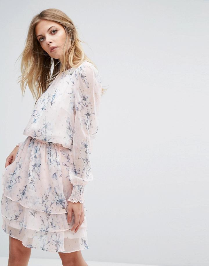 Y.a.s Floral Print Long Sleeve Dress - Multi