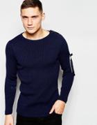 G-star Crew Knit Sweater Effo In Sapphire Blue/mazarine Blue