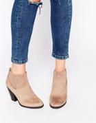 Call It Spring Hudia Western Taupe Heeled Boots - Taupe
