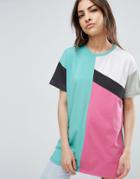 Asos Oversized T-shirt In 80s Color Block - Multi