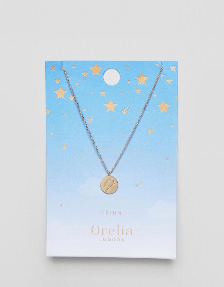 Orelia Gemini Constellation Disc Pendant - Gold