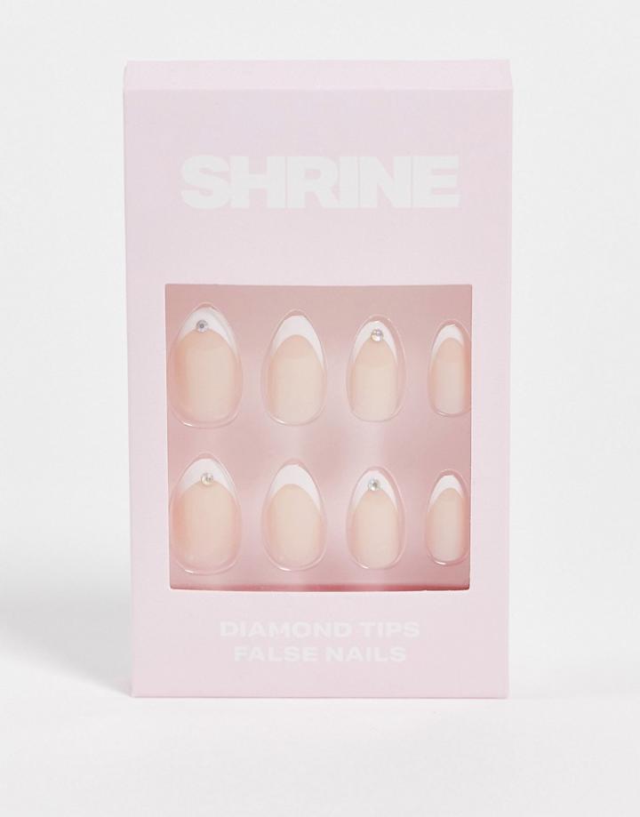 Shrine Diamond Tips False Nails-white