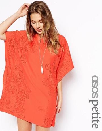 Asos Petite Exclusive Crochet Lace T-shirt Dress
