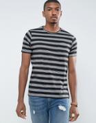 Brave Soul Yarn Dye Stripe Pocket T-shirt - Black