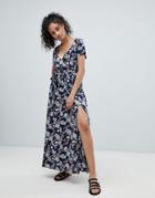 Rock & Religion Floral Maxi Dress With Slits - Multi
