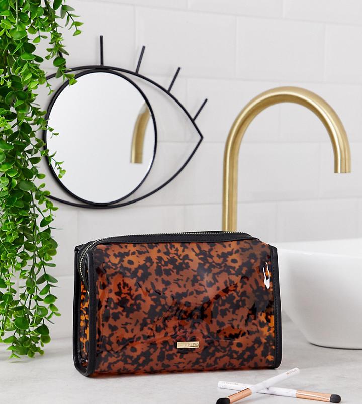 Skinnydip Tortoiseshell Toiletry Bag - Brown