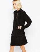 Gestuz Mini Dress With Split Front Overlay - Black