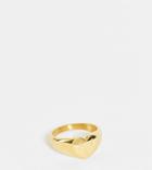 Hoops + Chains Ldn Heart Signet Ring With 'fuck It' Slogan In 18kt Waterproof Gold Plate