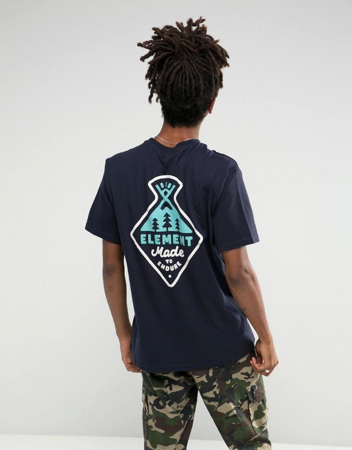 Element Vertex Back Print T-shirt In Navy - Navy