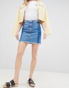 New Look Deconstructed Denim Mini Skirt - Blue