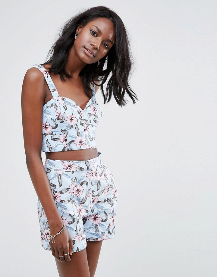 Oasis Tropical Print Crop Top - Multi