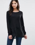 Jdy Cone Layered Long Sleeved Top - Black