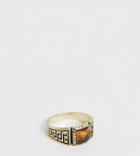 Asos Design Plus Vintage Style Ring With Tiger Eye In Burnished Gold Tone