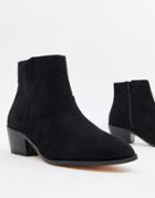 Faith Bull Western Heeled Ankle Boots In Black - Black