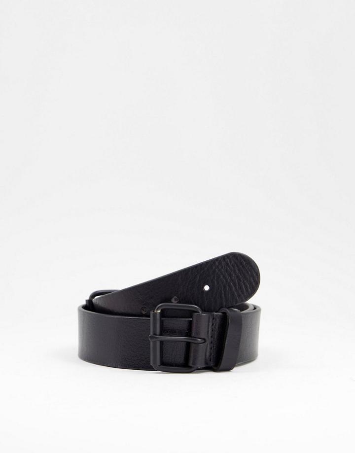 Bolongaro Trevor Double Buckle Grain Belt-black