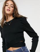 Qed London Cropped Sweater In Black