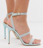 Miss Selfridge Strappy Heeled Sandals In Blue - Green