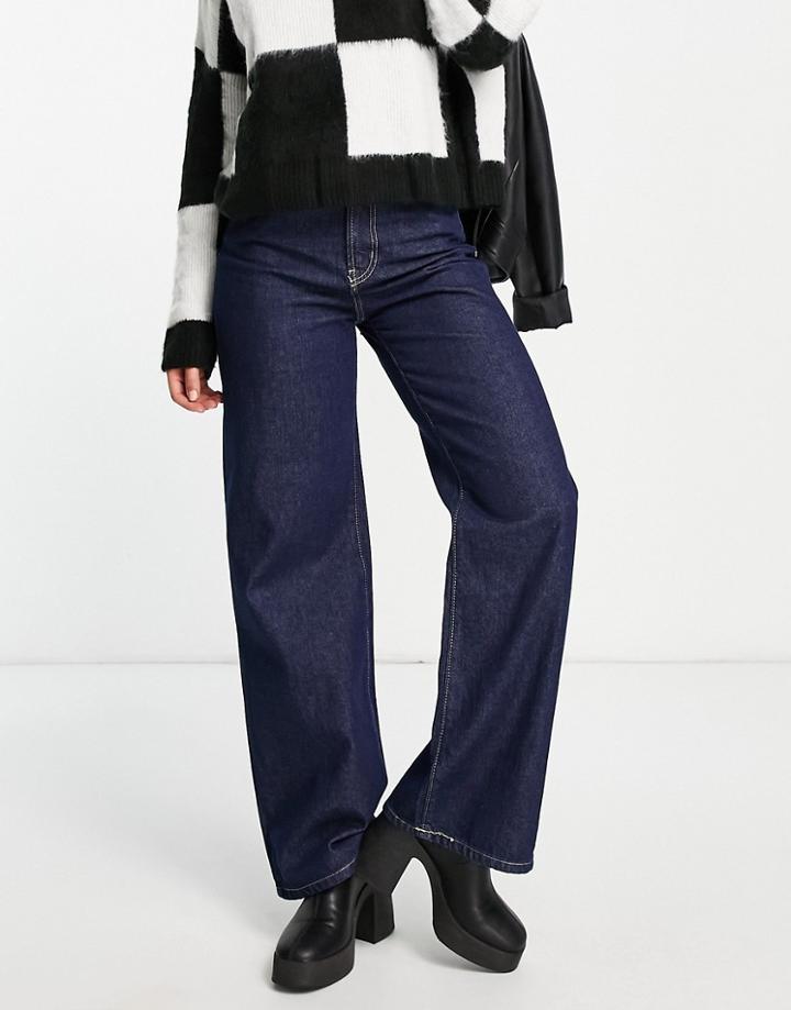 Only Hope Wide Leg Jean In Dark Blue-navy