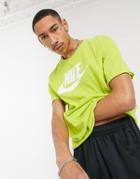 Nike Futura Washed T-shirt In Lime-yellow