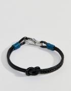 Ted Baker Ivvry Knotted Leather Bracelet In Brown & Blue - Blue