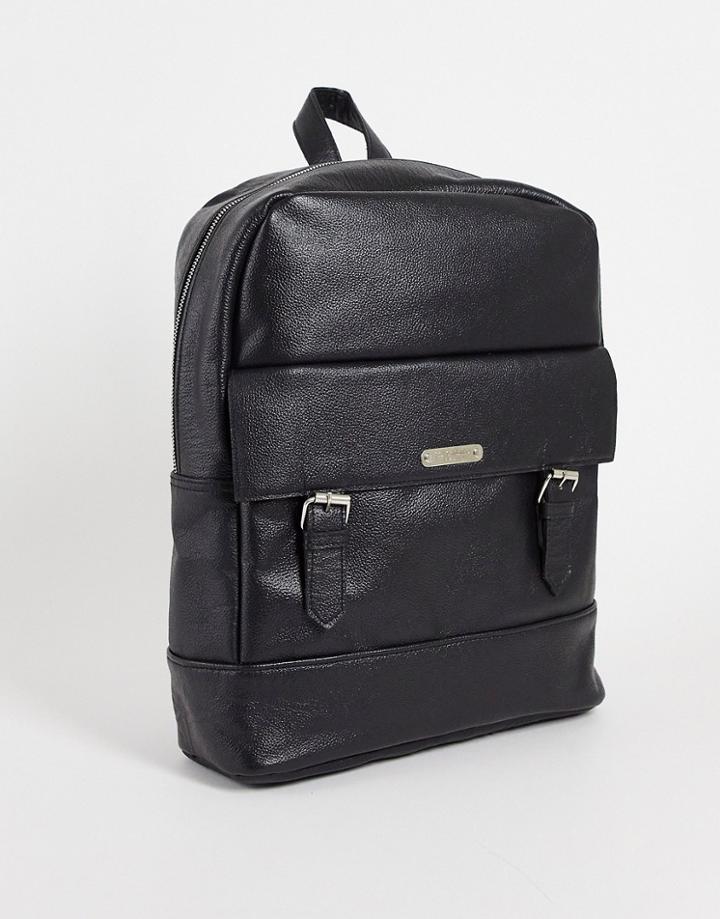 Bolongaro Trevor Classic Leather Backpack In Black
