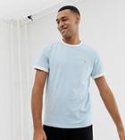 Farah Groves Slim Fit Ringer T-shirt In Blue Exclusive At Asos - Blue