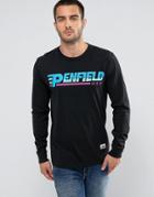 Penfield Rhinecliffe Long Sleeve Top Sports Logo Regular Fit In Black - Black