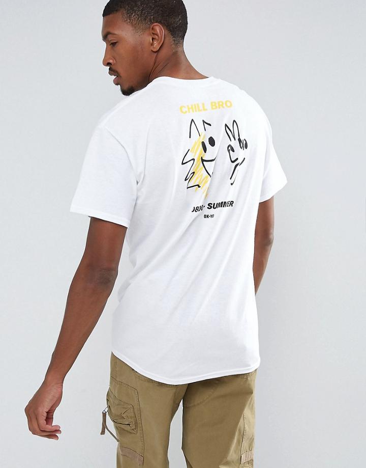 Ok-yo Chill Back Print Oversized T-shirt - White
