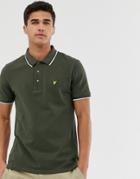 Lyle & Scott Tipped Polo In Khaki - Green