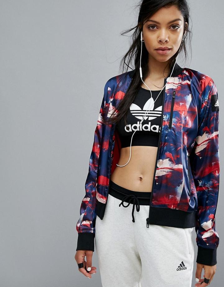 Adidas Flower Bomber Jacket - Black