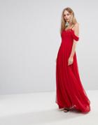 Y.a.s Cold Shoulder Maxi Dress-red